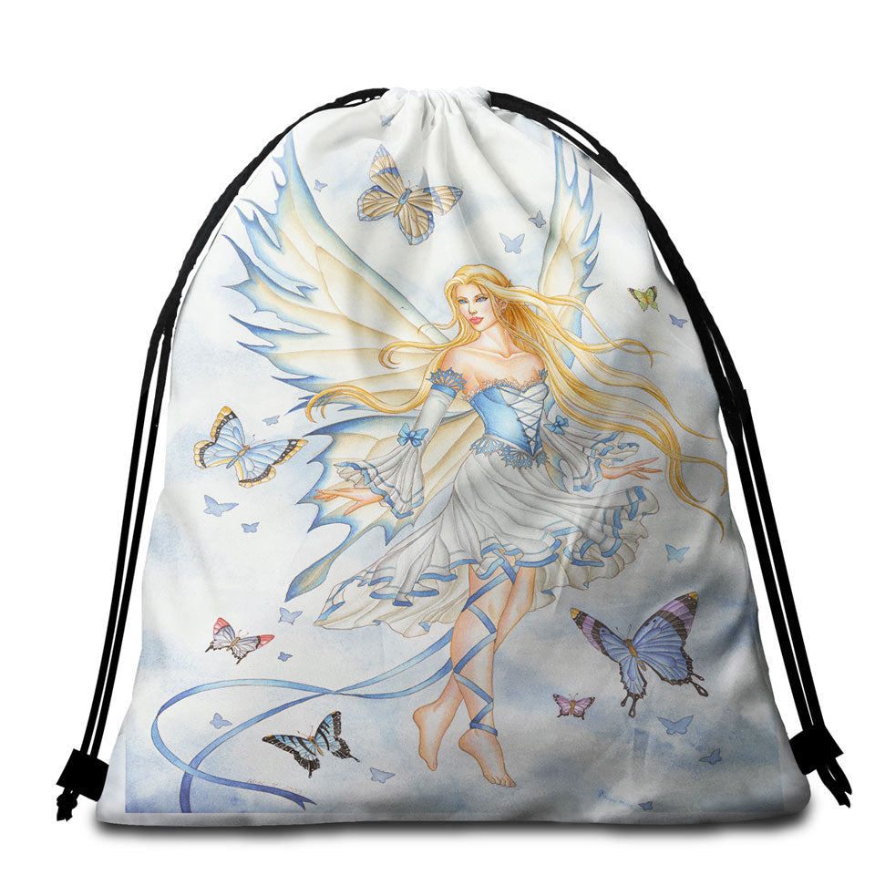 Beautiful Beach Towel Bags Violinist Woman Goddess of Fine Dining