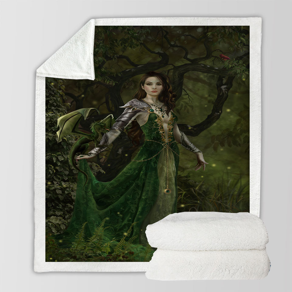 products/Fantasy-Art-Sofa-Blankets-Astranai-the-Beautiful-Forest-and-Dragon-Princess