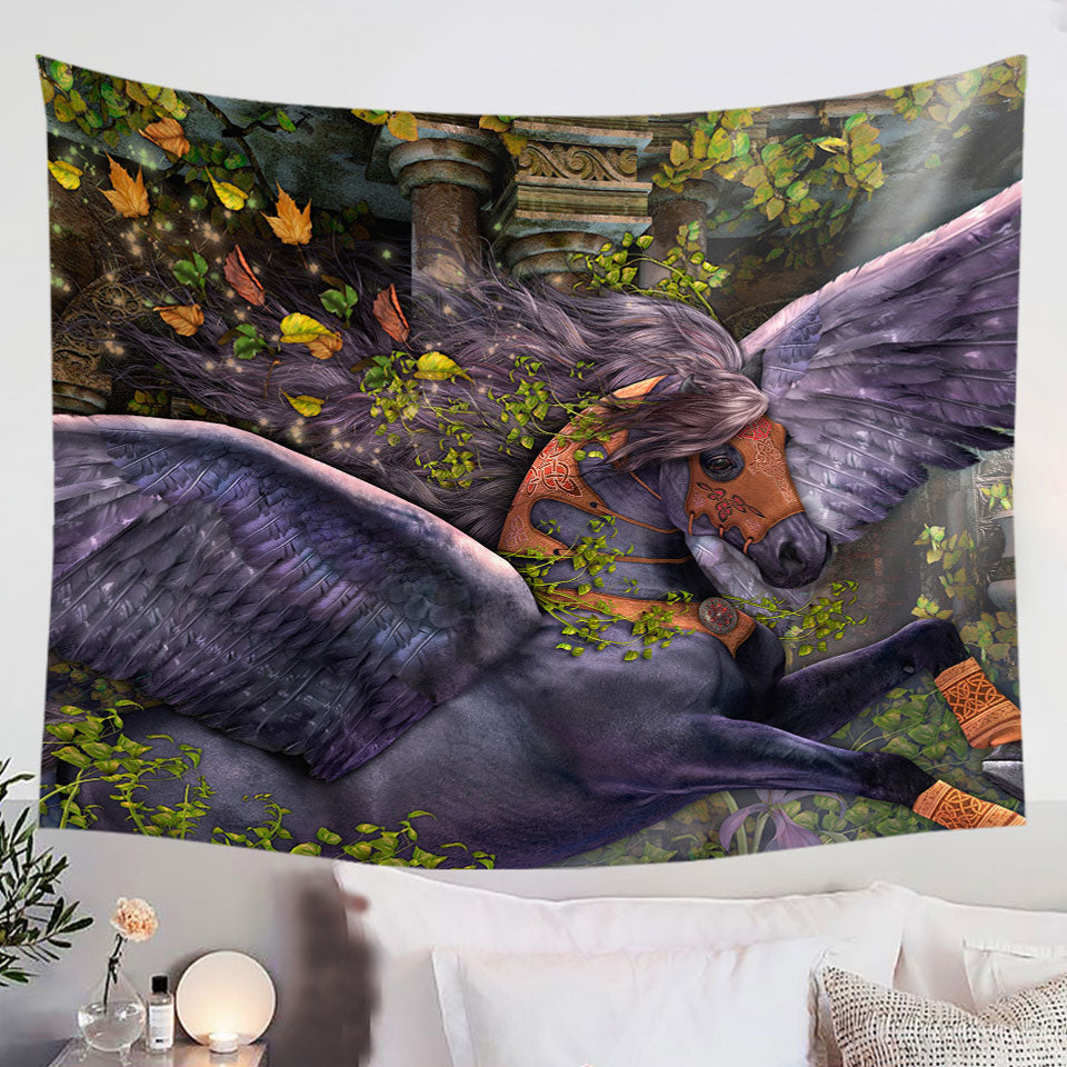 Fantasy-Art-Vine-Flying-Horse-Tapestry-Wall-Hanging