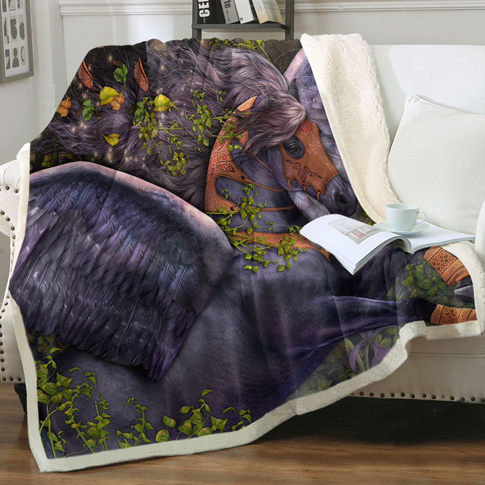 products/Fantasy-Art-Vine-Flying-Horse-Throws-for-Sale