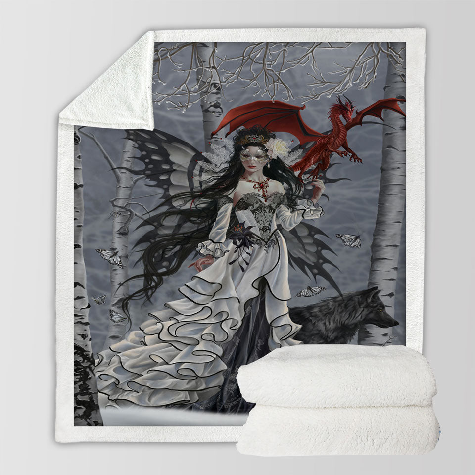 products/Fantasy-Art-Winter-Fairy-and-Her-Wolf-and-Dragon-Sofa-Blankets