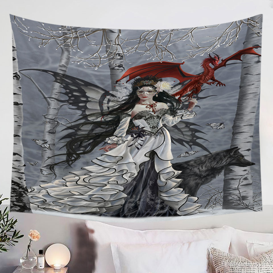 Fantasy-Art-Winter-Fairy-and-Her-Wolf-and-Dragon-Wall-Decor