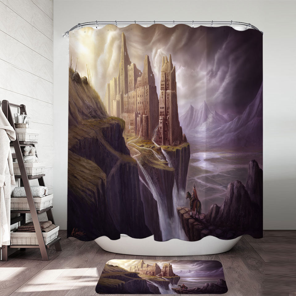 Fantasy Art the Castle Shower Curtains Ruins