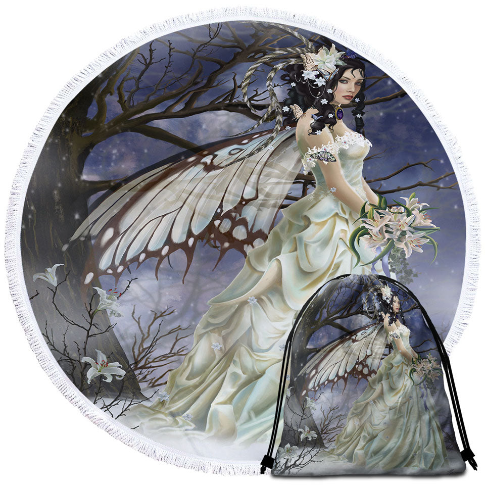 Fantasy Art the Exciting Mist Bride Fairy Beach Towels