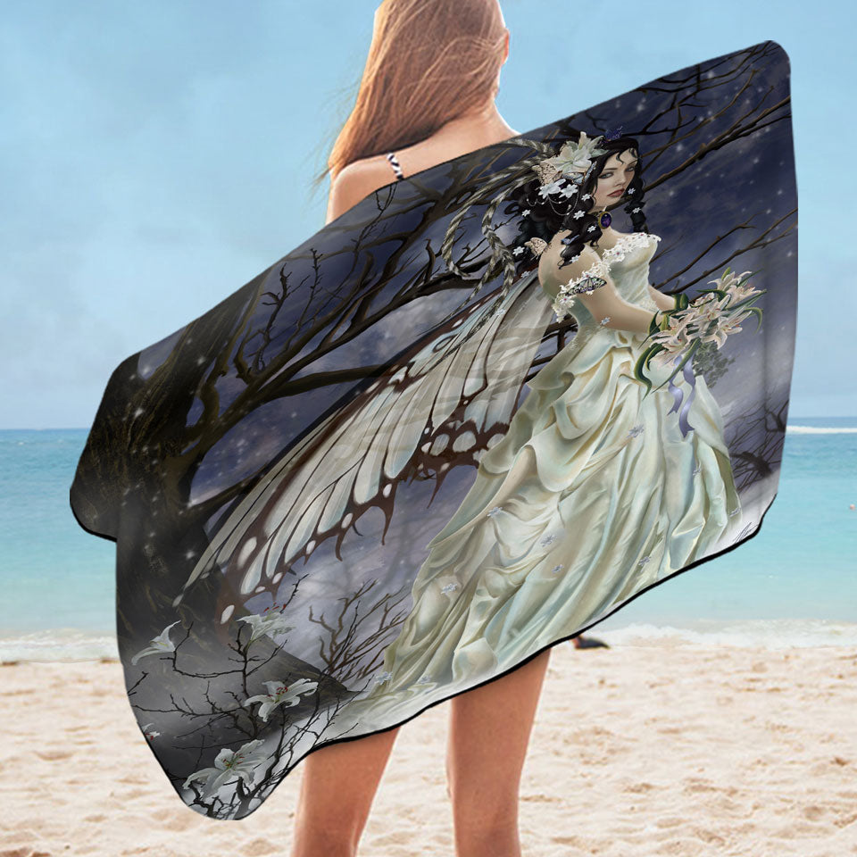 Fantasy Art the Exciting Mist Bride Fairy Microfiber Beach Towel