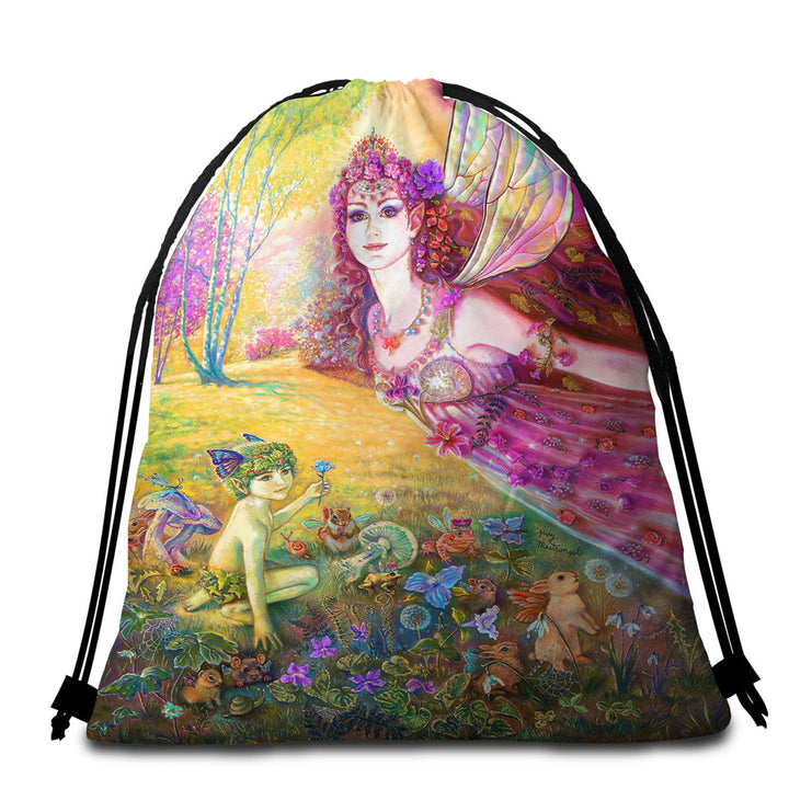 Fantasy Art the Fairy Tale Forest Beach Towel Bags