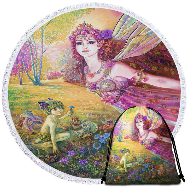 Fantasy Art the Fairy Tale Forest Beach Towels and Bags Set