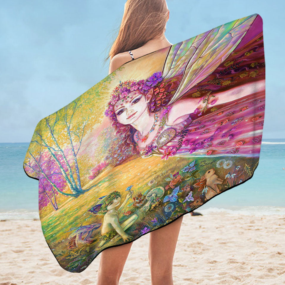 Fantasy Art the Fairy Tale Forest Lightweight Beach Towel