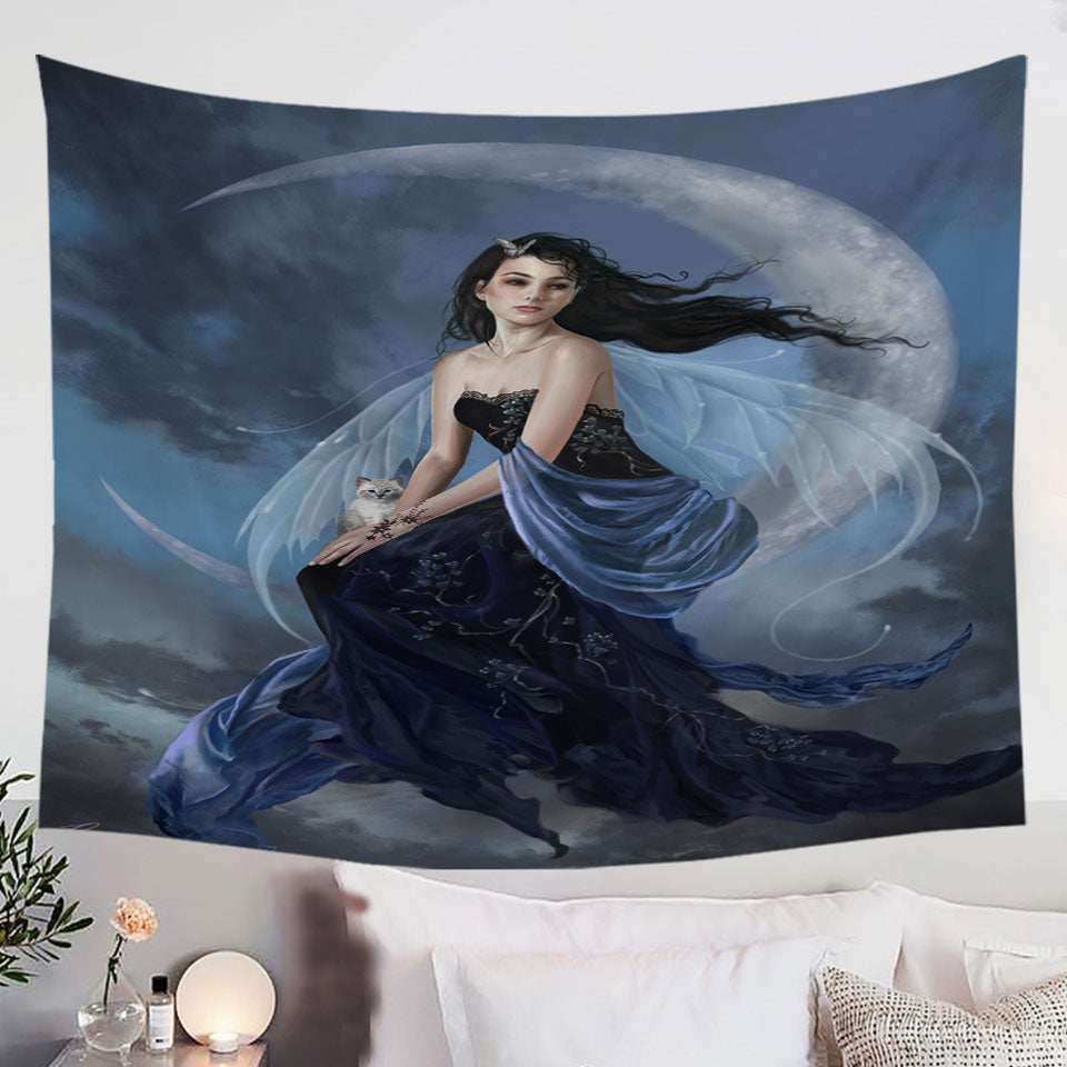 Fantasy-Art-the-Moon-Indigo-Fairy-Hanging-Fabric-On-Wall