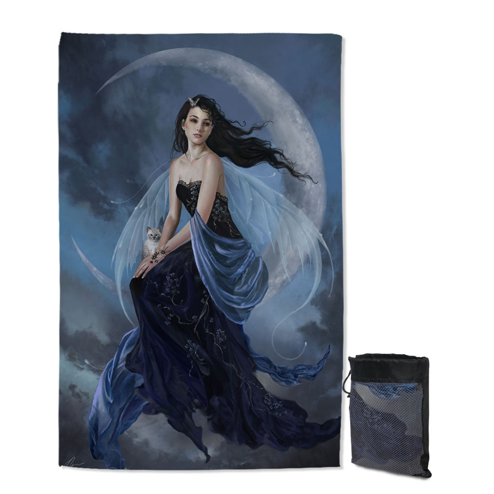Fantasy Art the Moon Indigo Fairy Microfiber Towels For Travel
