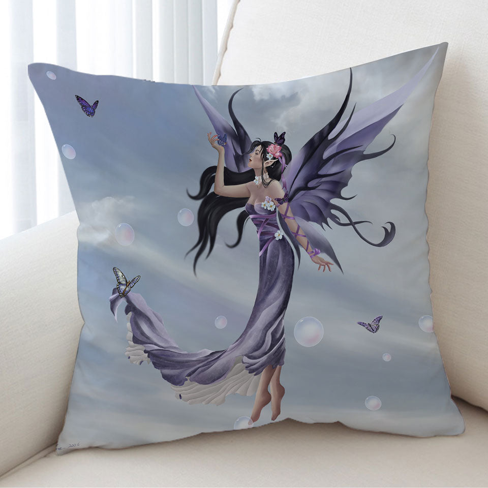 Fantasy Art the Purple Dream Catcher Fairy Cushion