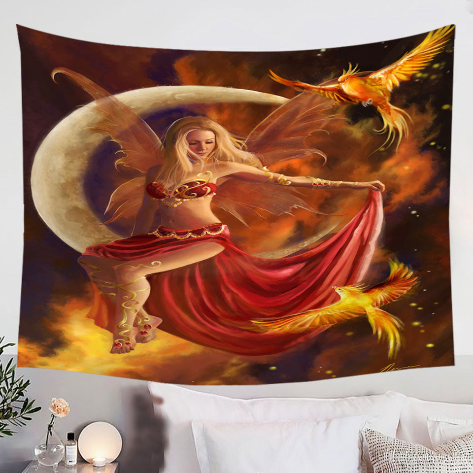 Fantasy-Art-the-Red-Fire-Moon-Fairy-Tapestry