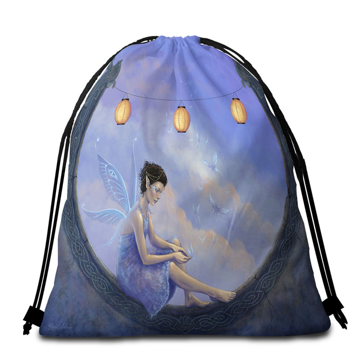 Fantasy Art the Summer Fairy with Butterflies Beach Bags and Towels for Kids