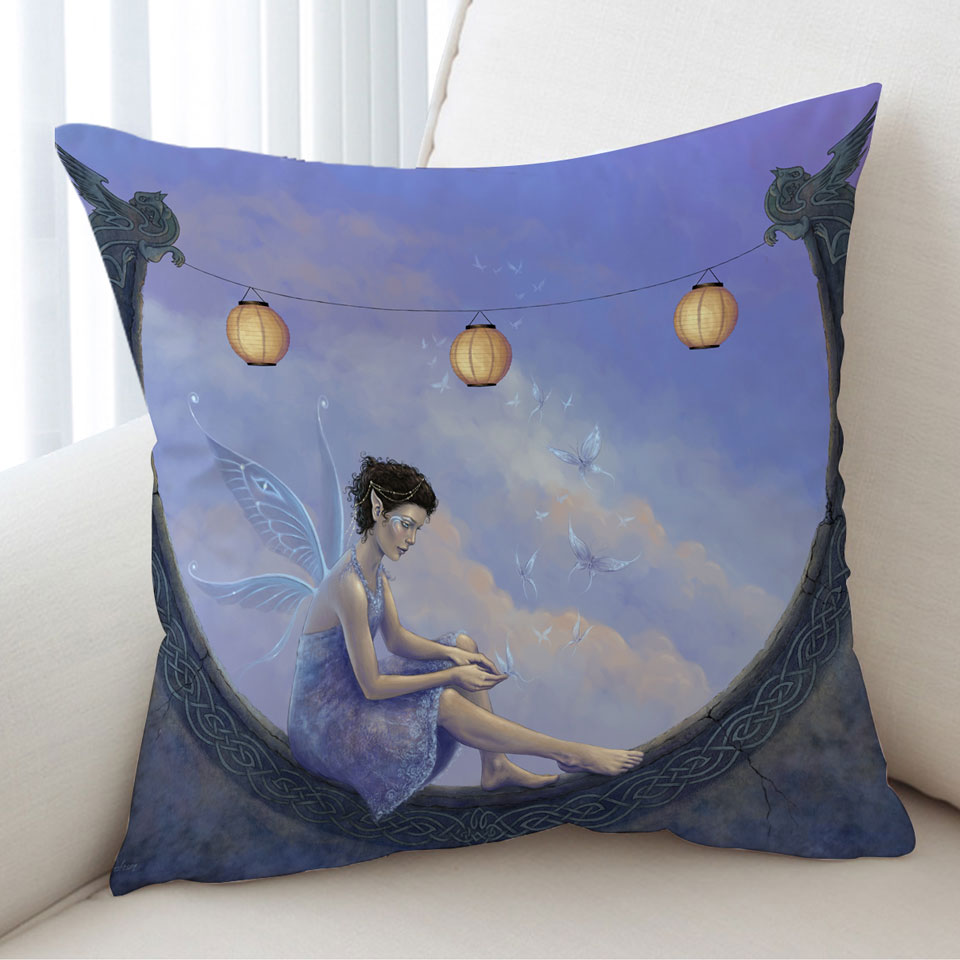 Fantasy Art the Summer Fairy with Butterflies Cushion Covers for Kids