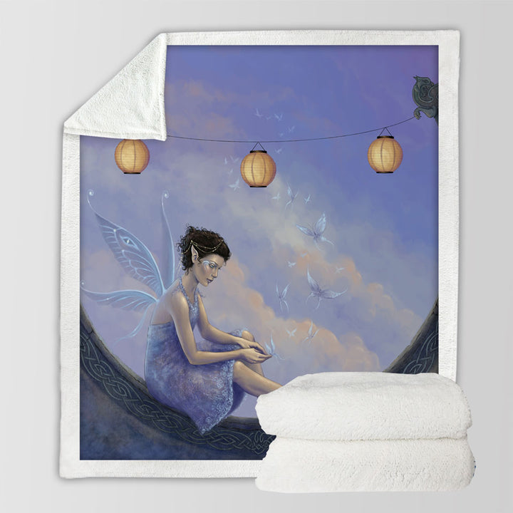Fantasy Art the Summer Fairy with Butterflies Lightweight Blankets for Kids