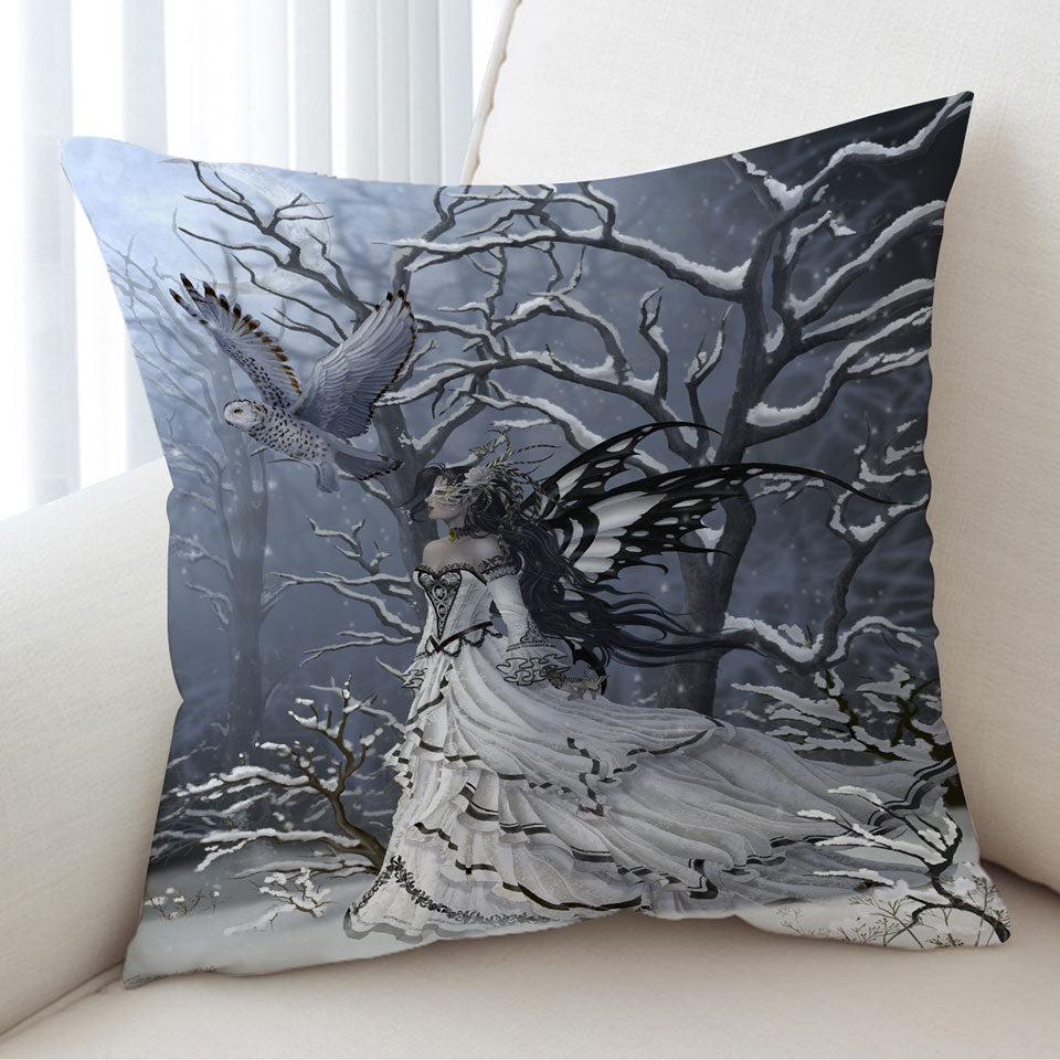 Fantasy Artwork Fairy the Queen of Owls Cushion Covers