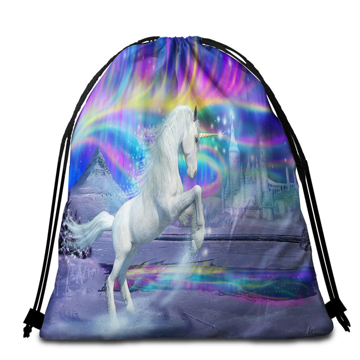 Fantasy Artwork Starborn Unicorn Beach Towel Bags