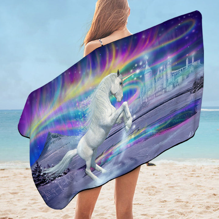 Fantasy Artwork Starborn Unicorn Swims Towel