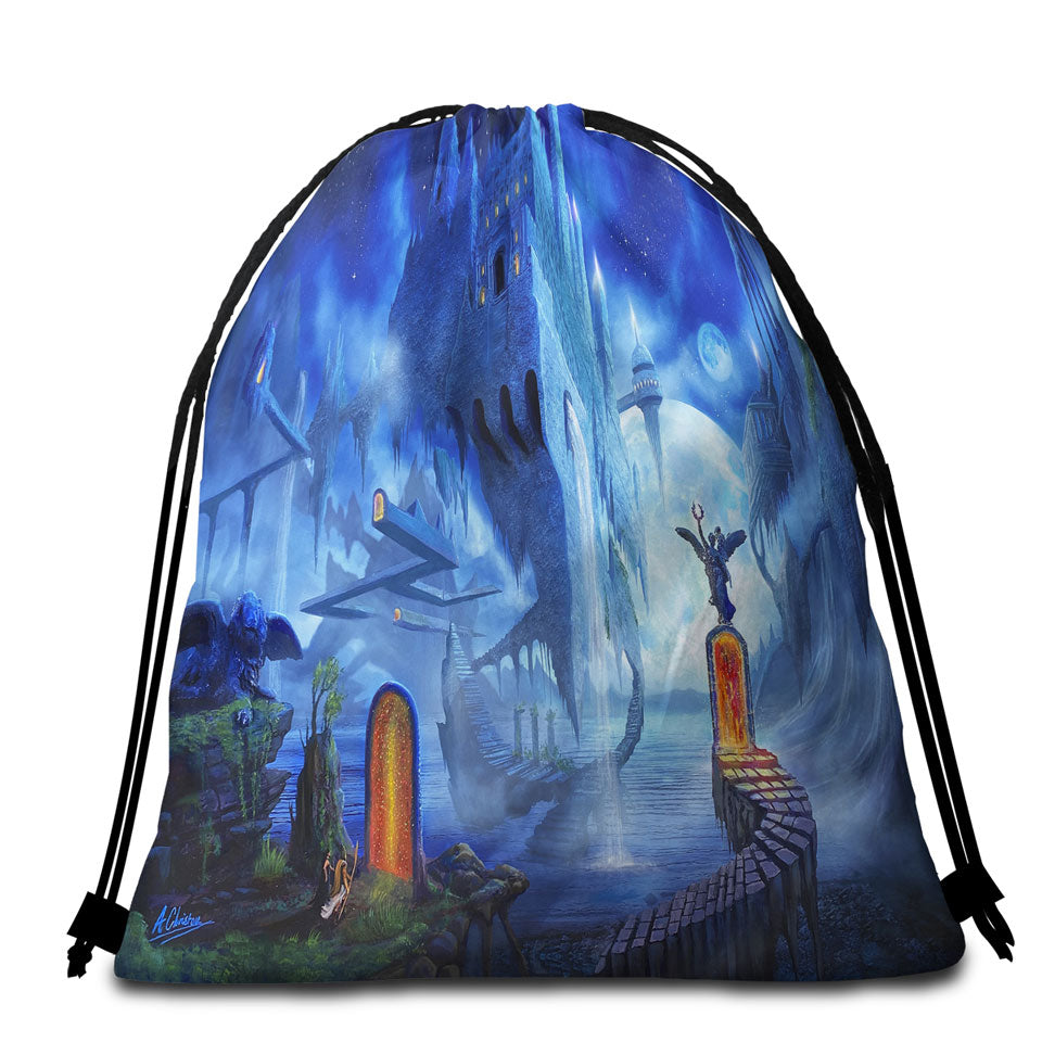 Wild Animals Purple Moon Loving Wolves Beach Towel Pack