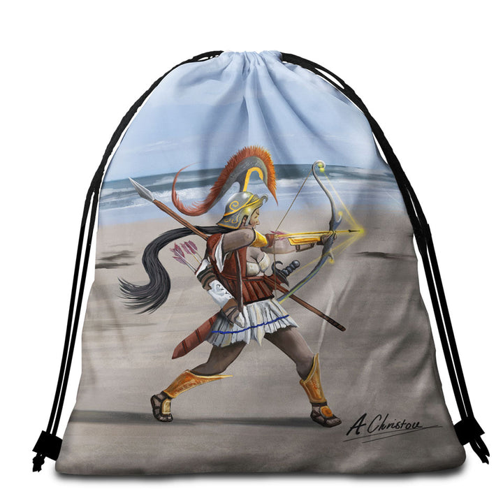 Cool Fantasy Art Dragon Mask Beach Bags and Towels
