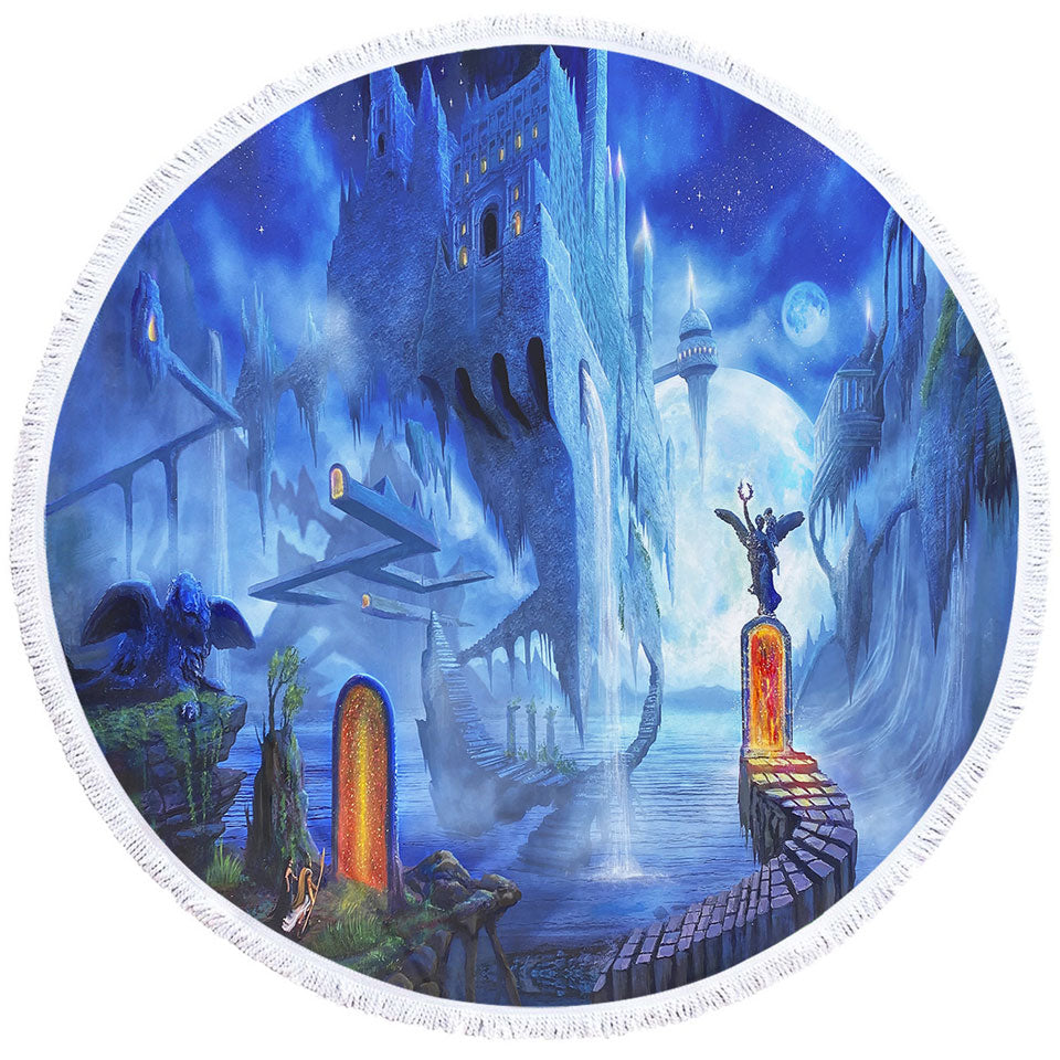 Fantasy Beach Towels Dreamscape Nerostrios City