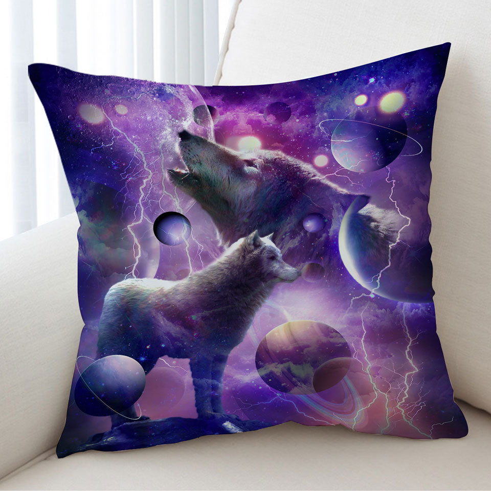 Fantasy Cool Space Wolves Cushion