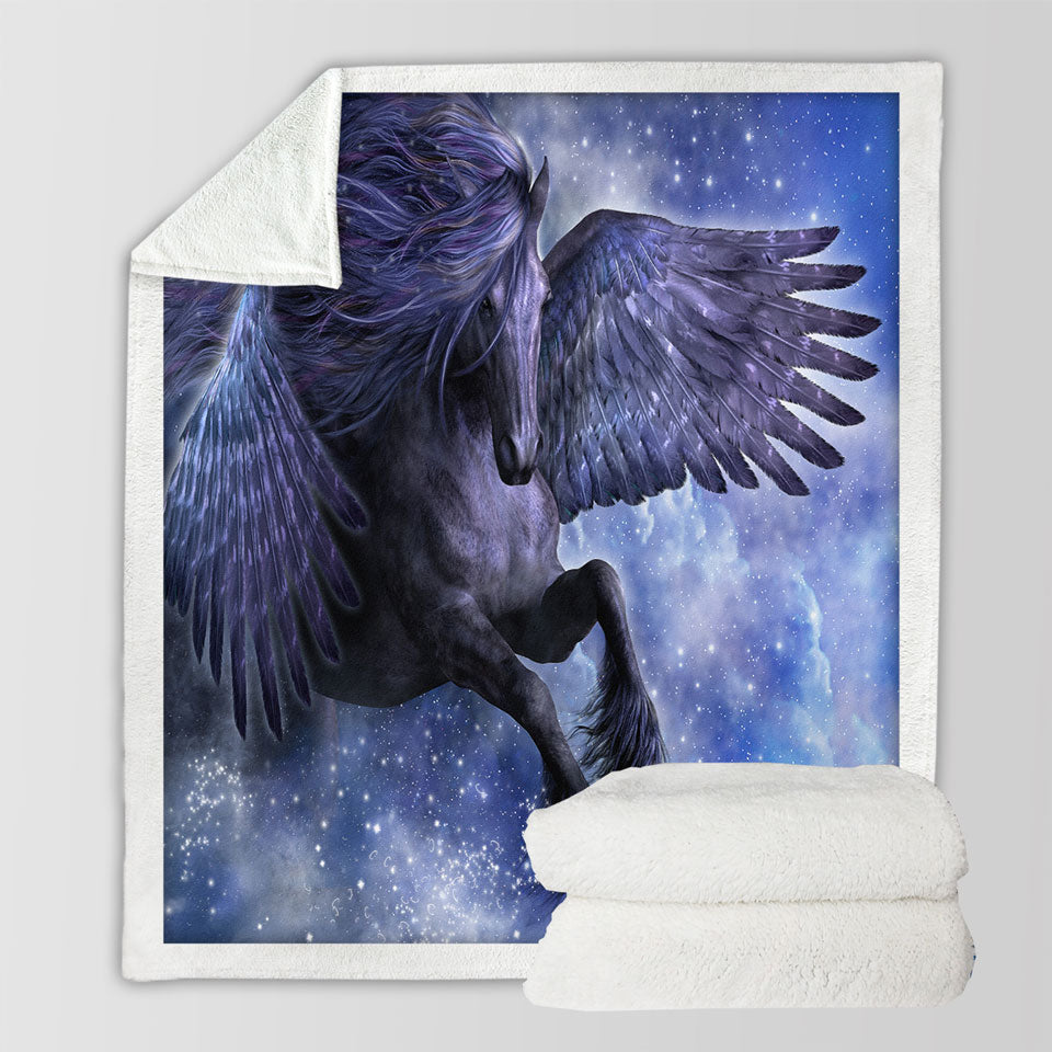 products/Fantasy-Decorative-Throws-Art-the-Magical-Dark-Angel-Horse