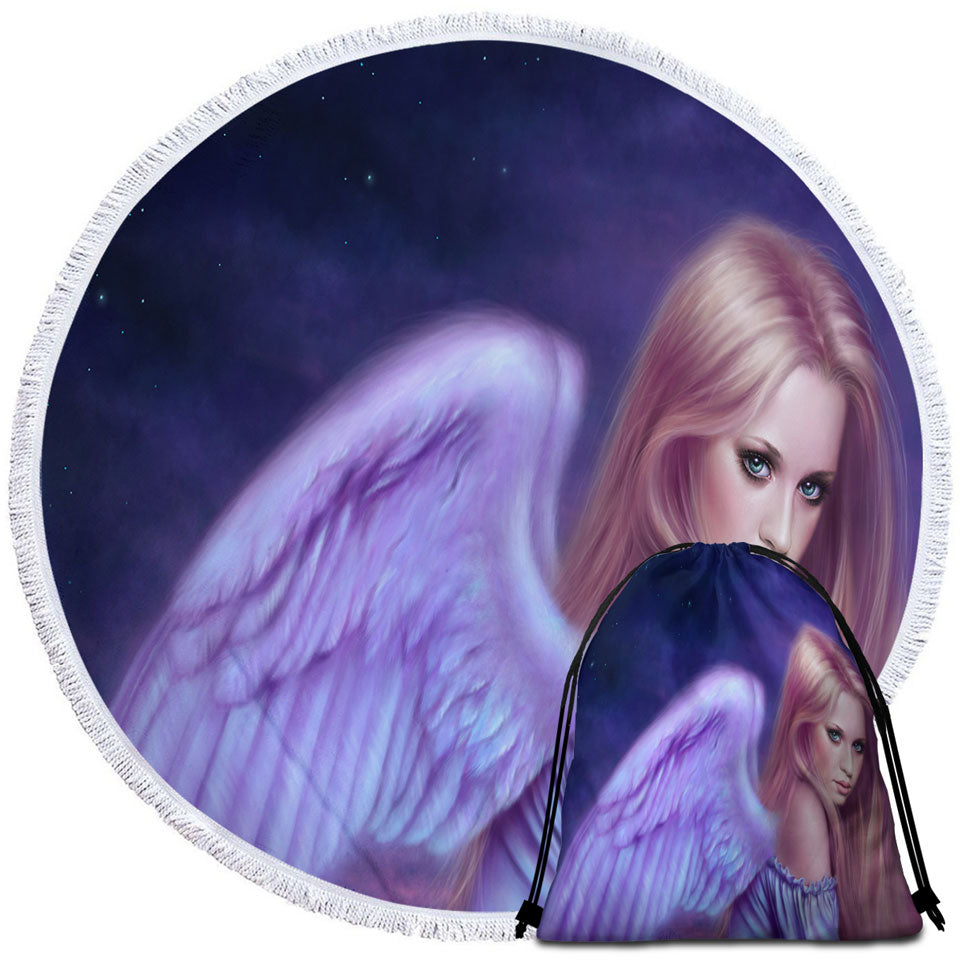 Fantasy Drawing Seraphina the Beautiful Angel Beach Towels and Bags Set