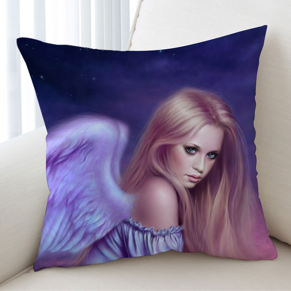Fantasy Drawing Seraphina the Beautiful Angel Cushion Cover