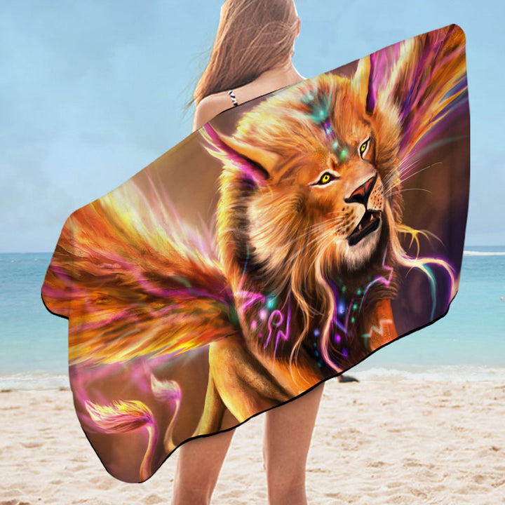 Fantasy Fine Art Venetian Lion Microfiber Beach Towel