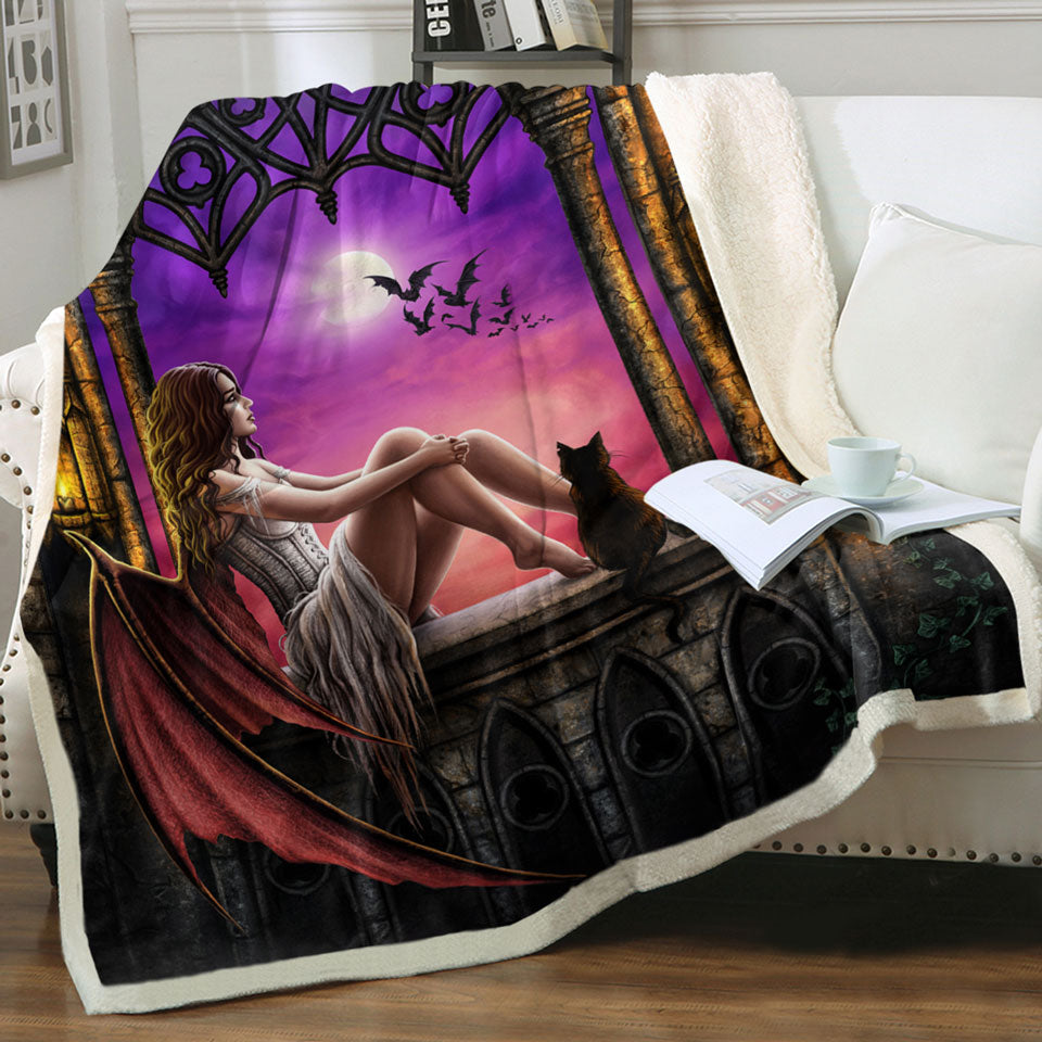 products/Fantasy-Gothic-Art-Beautiful-Dragon-Angel-Girl-Sherpa-Blanket