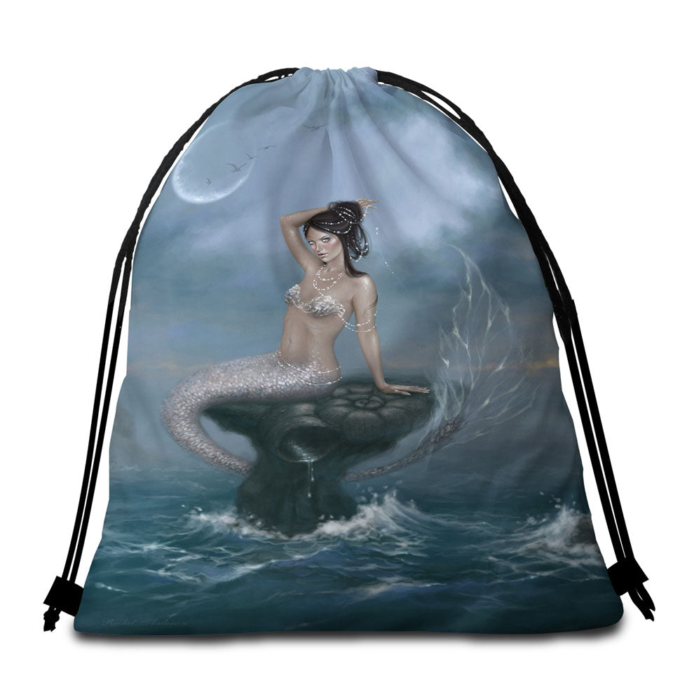 Fantasy Ocean Art the Beautiful Mermaid Beach Bags and Towels