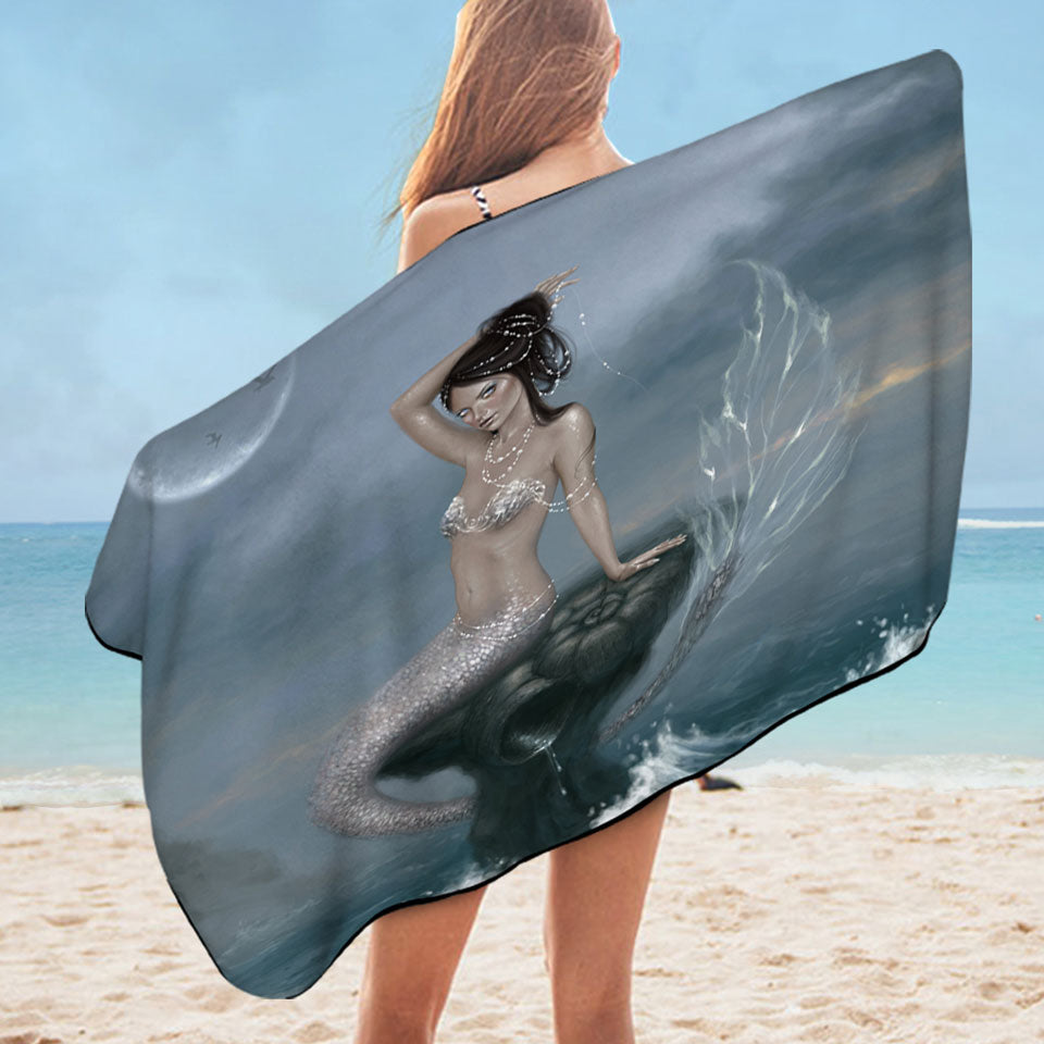 Fantasy Ocean Art the Beautiful Mermaid Pool Towels