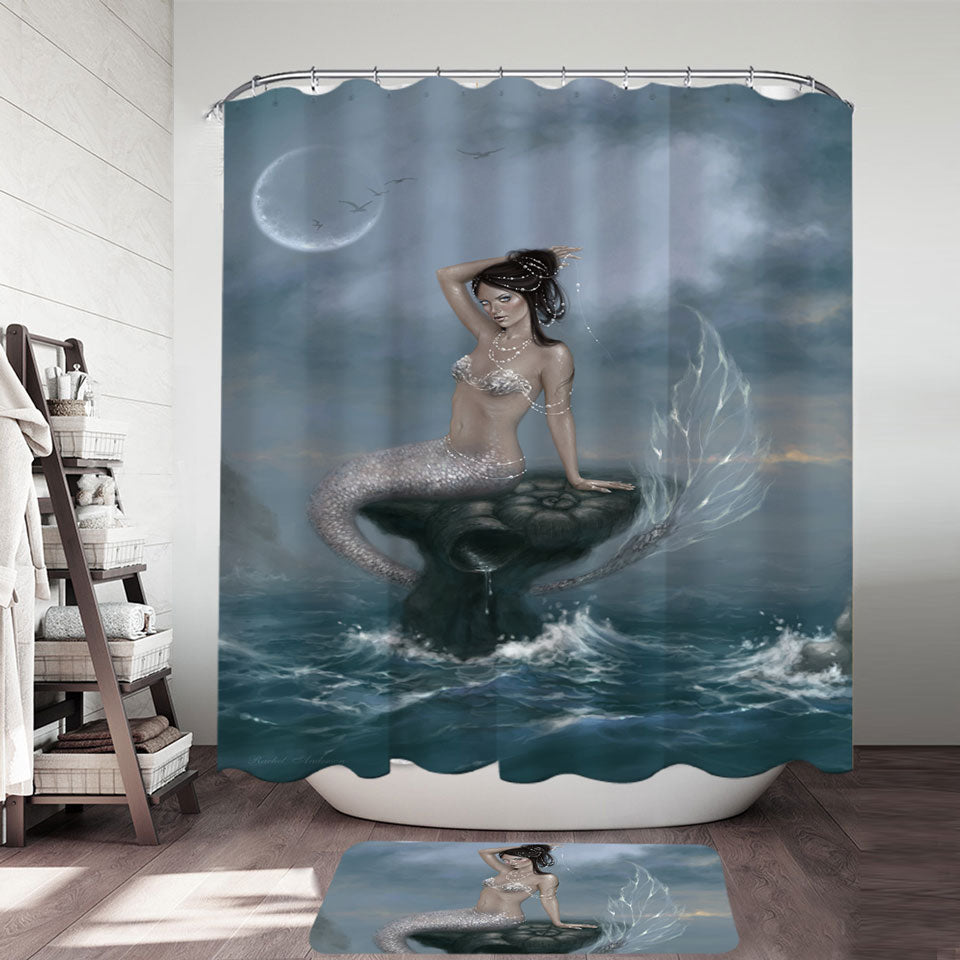 Fantasy Ocean Art the Beautiful Mermaid Shower Curtain