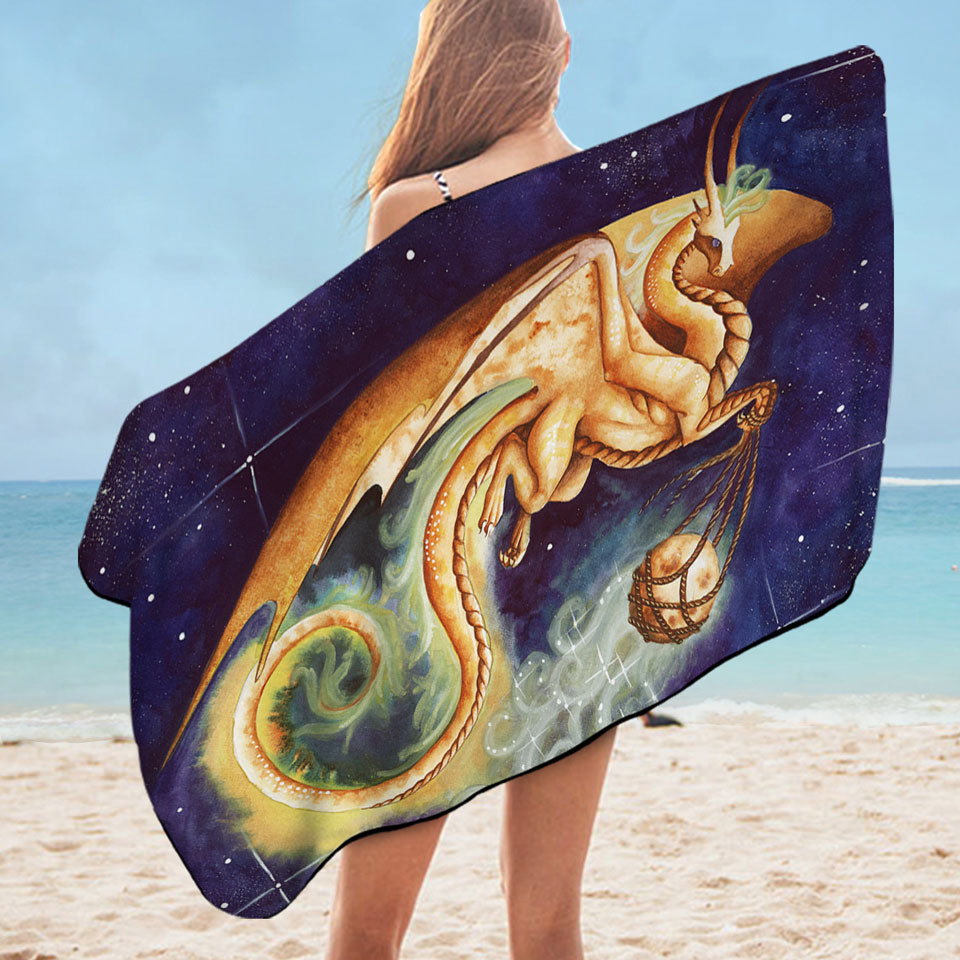Fantasy Pool Towels Art Carry the Moon Dragon