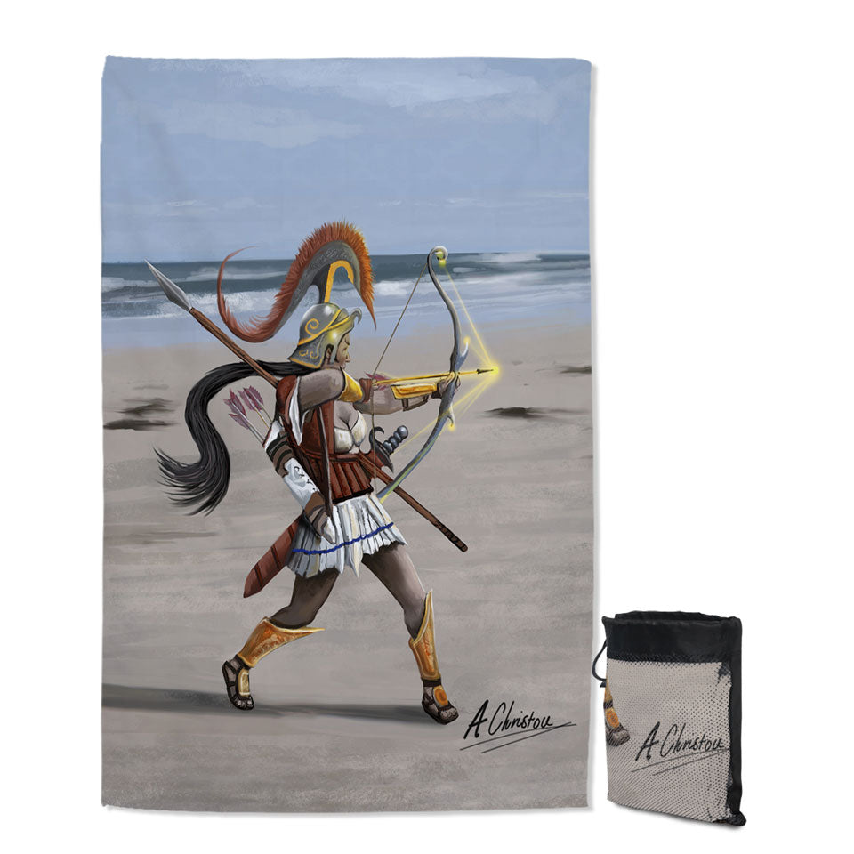 Fantasy Quick Dry Beach Towel of Beach Cool Archer Warrior