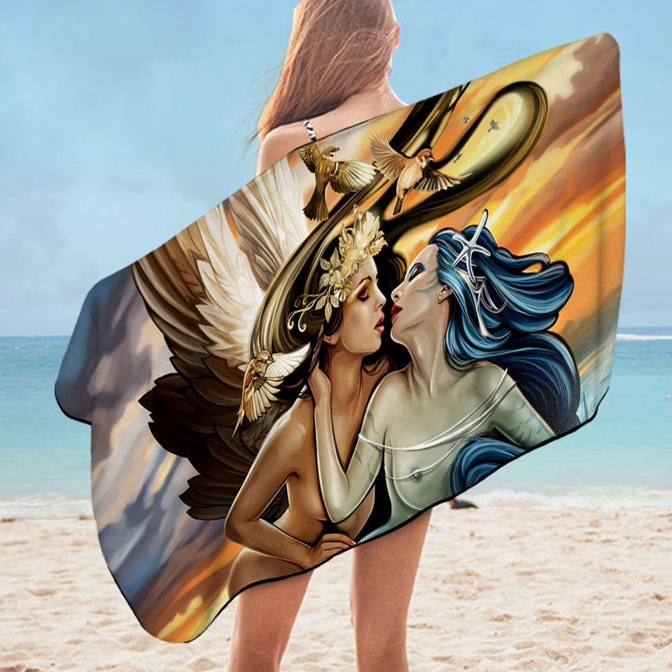 Fantasy Sexy Art Swims Towel Where the Sea Touches the Sky