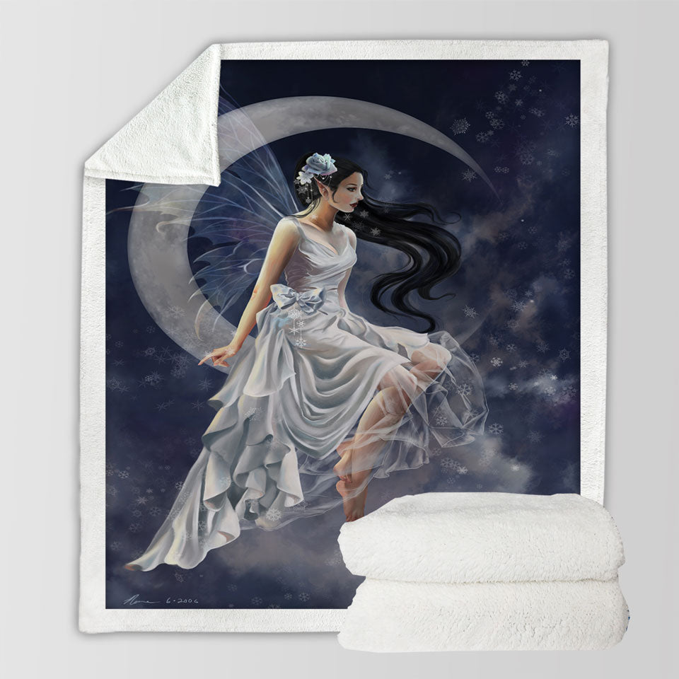 products/Fantasy-Sherpa-Blanket-Art-Moon-and-the-Beautiful-Frost-Fairy