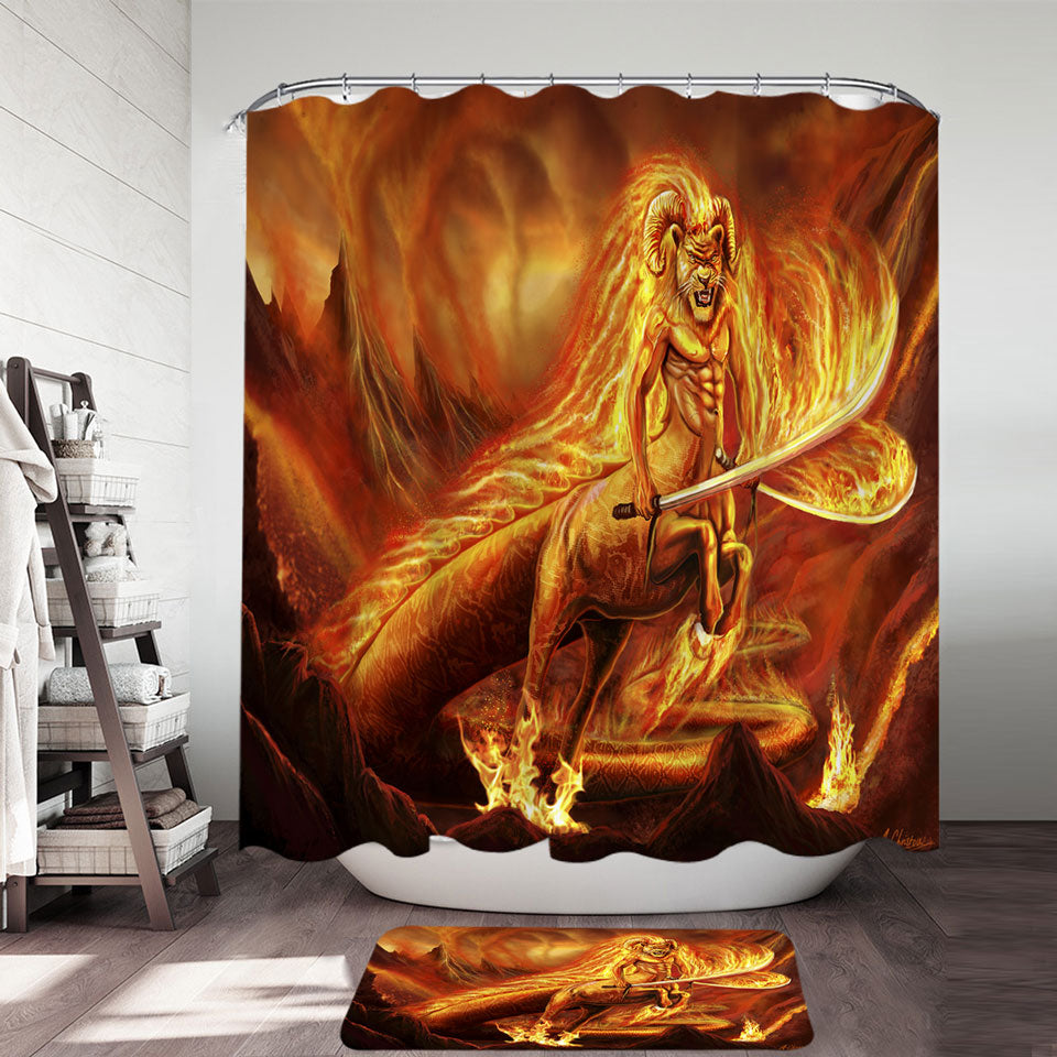 Fantasy Shower Curtains Art Creature of Fire