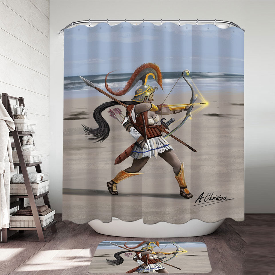 Fantasy Shower Curtains of Beach Cool Archer Warrior