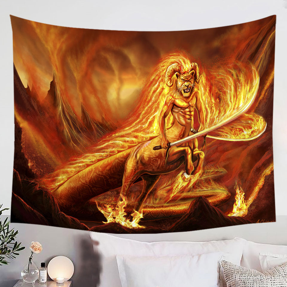 Fantasy-Tapestry-Art-Creature-of-Fire