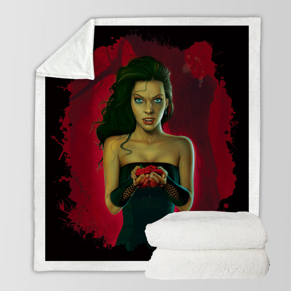 products/Fantasy-Vampire-Art-Blood-Roses-Vampirette-Fleece-Blankets