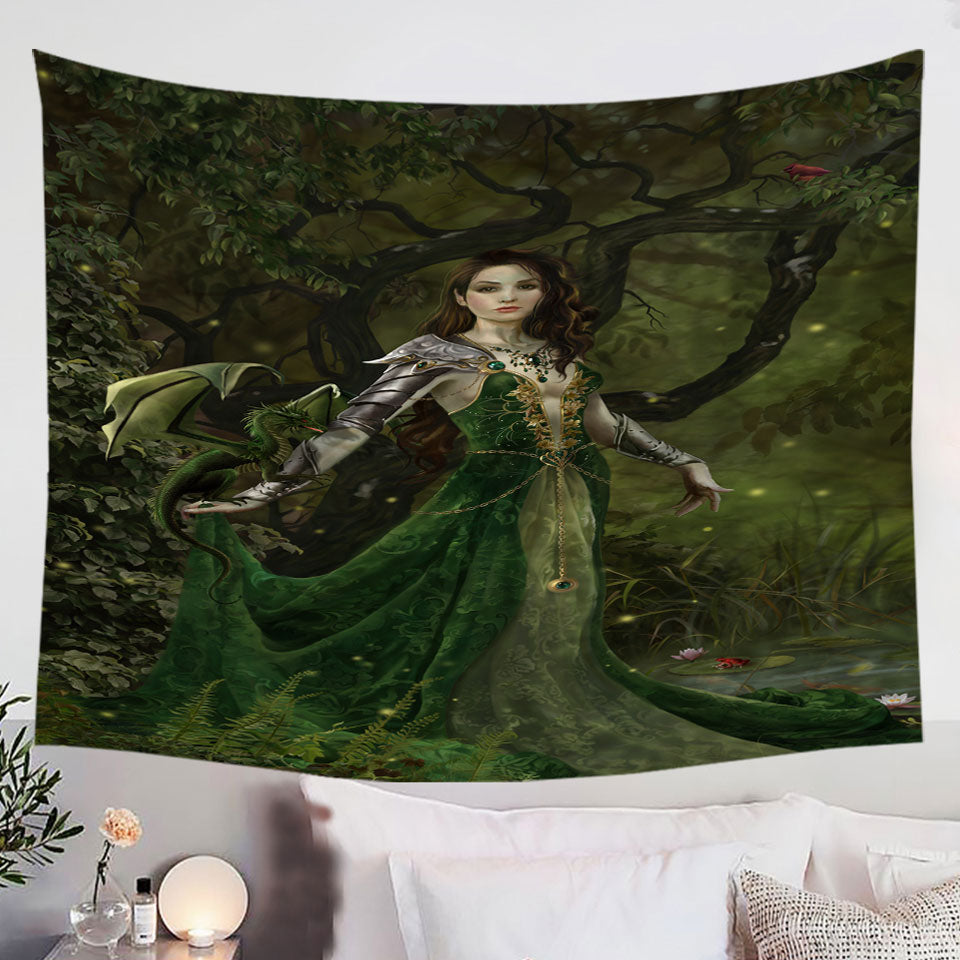 Fantasy-Wall-Decor-Art-Prints-Astranai-the-Beautiful-Forest-and-Dragon-Princess