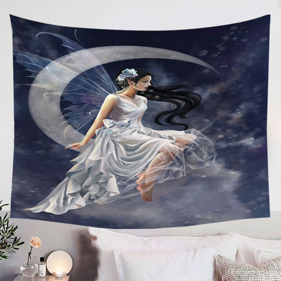 Fantasy-Wall-Decor-Tapestry-Art-Moon-and-the-Beautiful-Frost-Fairy