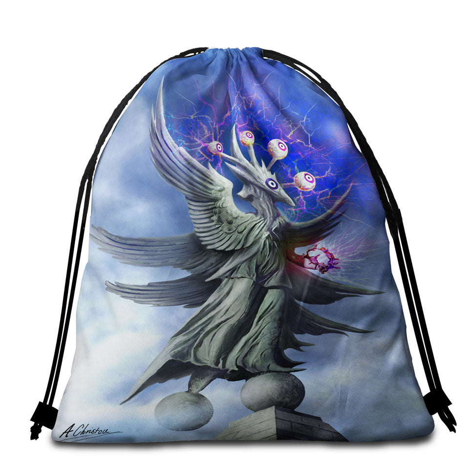 Fantasy Art Everly the Volcano Island Dragon Beach Towel Pack