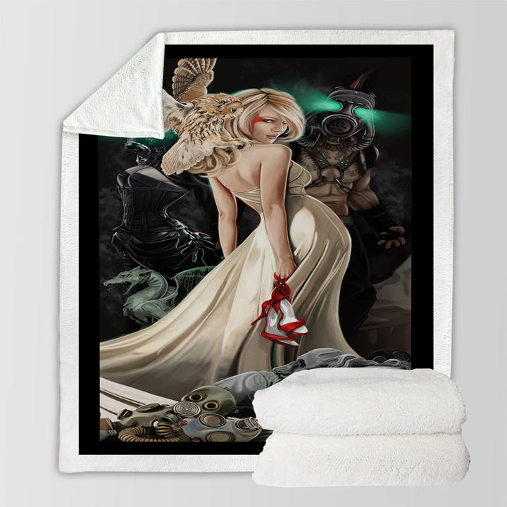 products/Fiction-Art-Beautiful-Blond-Girl-and-Owl-Blankets