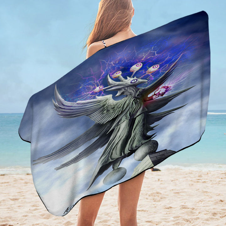 Fiction Art Pool Towels Surreal Eye Angel