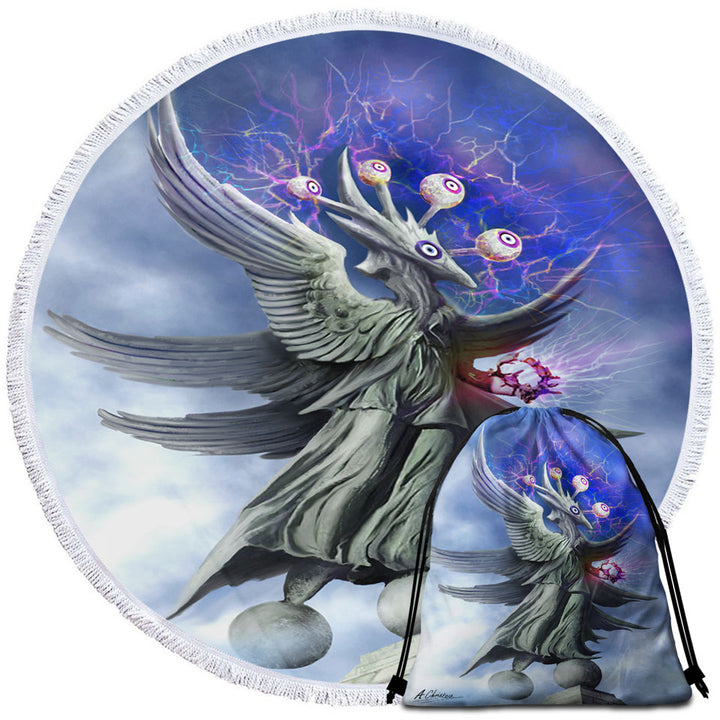 Fiction Art Unusual Beach Towels Surreal Eye Angel