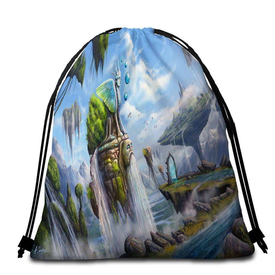 Fiction Beach Towels and Bags Set Dreamscape Beautiful Natural View