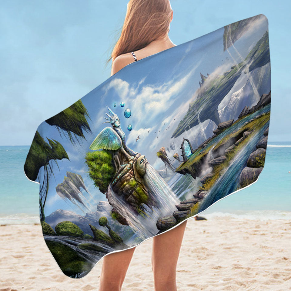 Fiction Microfiber Beach Towel Dreamscape Beautiful Natural View